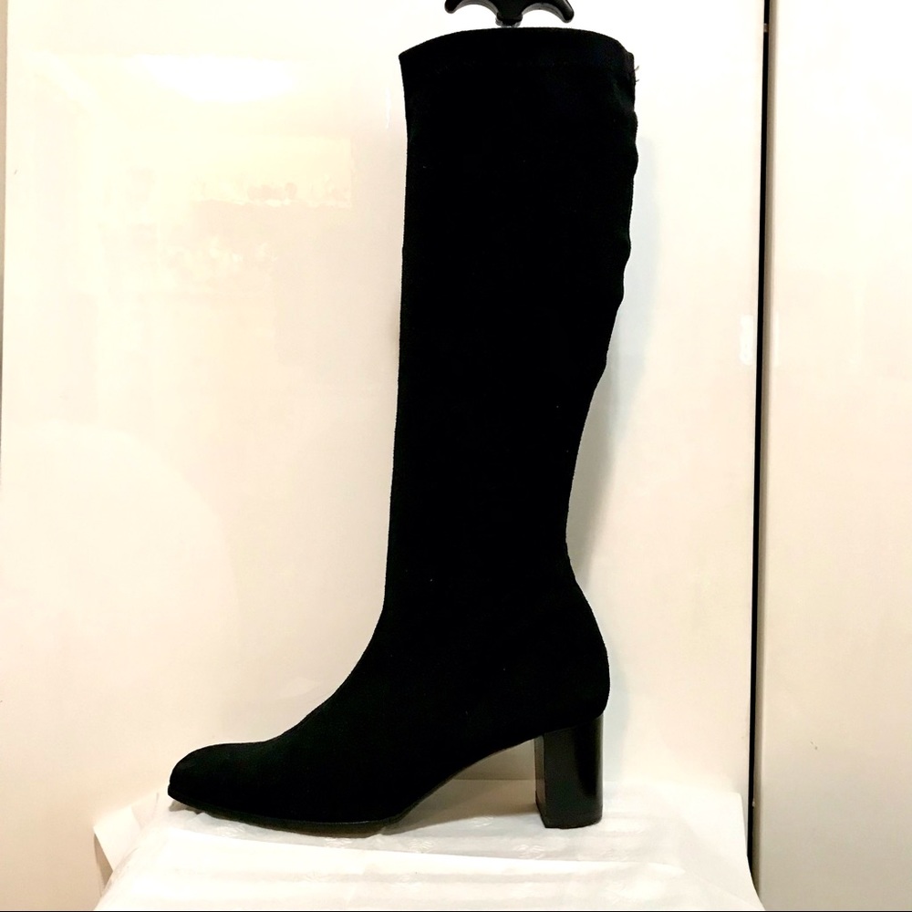 SOLD! N/A ~ROBERT CLERGERIE ~7.5 BLACK Quilam Stretch SUEDE BOOT ~Made in FRANCE